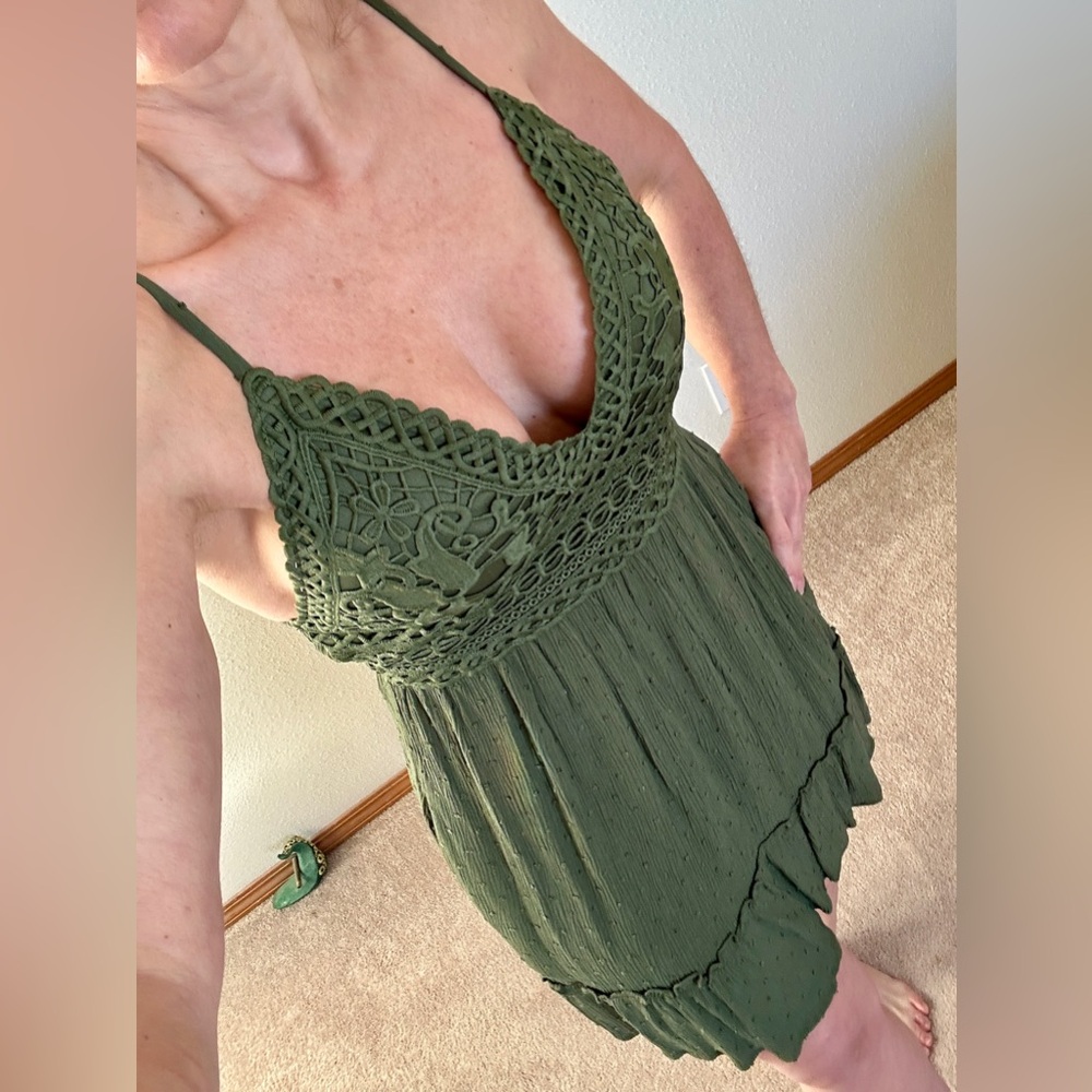 Green Knit Top Dress Speechless